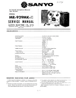 Sanyo MR-929MK-II Service Manual preview