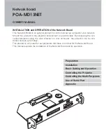 Sanyo Network Board MD13NET Owner'S Manual preview