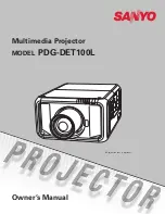 Preview for 1 page of Sanyo PDG-DET100L - SXGA+ DLP Projector Owner'S Manual