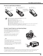 Предварительный просмотр 15 страницы Sanyo PDG-DET100L - SXGA+ DLP Projector Owner'S Manual