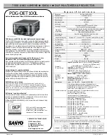 Preview for 1 page of Sanyo PDG-DET100L - SXGA+ DLP Projector Specifications