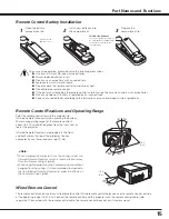 Preview for 15 page of Sanyo PDG-DHT8000L - 8000 Lumens Owner'S Manual