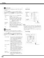 Preview for 52 page of Sanyo PDG-DHT8000L - 8000 Lumens Owner'S Manual