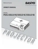 Preview for 1 page of Sanyo PDG DSU21 - SVGA DLP Projector Owner'S Manual