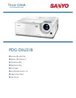 Sanyo PDG-DSU21B Specifications preview