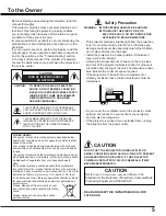 Preview for 5 page of Sanyo PDG-DWL2500 - 2500 Lumens Owner'S Manual