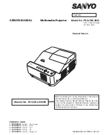 Sanyo PDG-DXL2000 - 2000 Lumens Service Manual preview