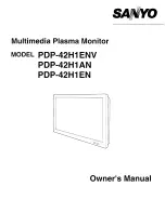 Предварительный просмотр 1 страницы Sanyo PDP-42AN Owner'S Manual