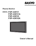 Sanyo PDP-42WV1 Owner'S Manual предпросмотр