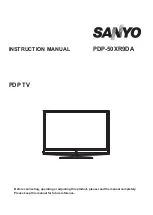 Preview for 1 page of Sanyo PDP-50XR9DA Instruction Manual