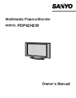 Sanyo PDP42H2W Owner'S Manual preview