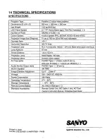 Preview for 20 page of Sanyo PLC-220P Instruction Manual