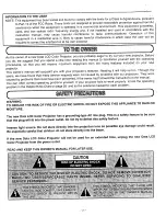 Preview for 2 page of Sanyo PLC-700M Owner'S Manual