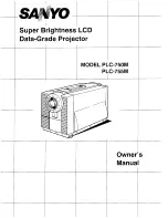 Sanyo PLC-750M Owner'S Manual preview