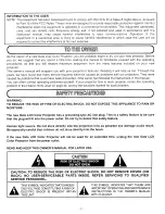 Preview for 2 page of Sanyo PLC-750M Owner'S Manual