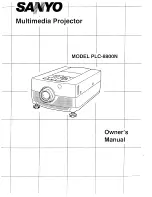 Sanyo PLC-8800N Owner'S Manual preview