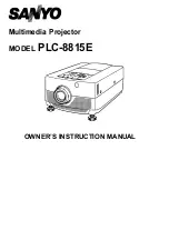 Sanyo PLC-8815E Owner'S Instruction Manual preview