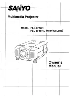 Предварительный просмотр 1 страницы Sanyo PLC-EF10N - SXGA LCD Projector Owner'S Manual