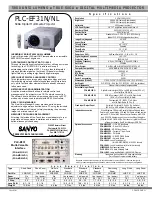 Sanyo PLC-EF31N - SXGA LCD Projector Specifications preview