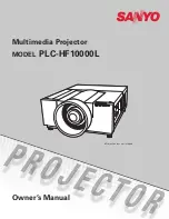 Sanyo PLC HF10000L Owner'S Manual preview