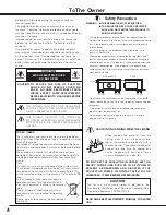 Preview for 4 page of Sanyo PLC HF10000L Owner'S Manual