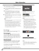 Preview for 24 page of Sanyo PLC HF10000L Owner'S Manual