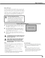 Preview for 25 page of Sanyo PLC HF10000L Owner'S Manual