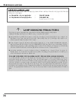 Preview for 76 page of Sanyo PLC HF10000L Owner'S Manual