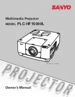 Sanyo PLC HF15000L Owner'S Manual preview