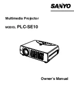 Preview for 2 page of Sanyo PLC-SE10 Owner'S Manual