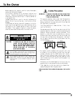 Preview for 3 page of Sanyo PLC-SE20 Owner'S Manual