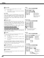 Preview for 40 page of Sanyo PLC-SE20 Owner'S Manual