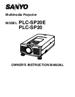 Sanyo PLC-SP20 Owner'S Manual preview