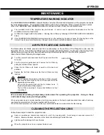 Preview for 33 page of Sanyo PLC-SU20 Owner'S Manual