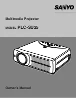 Sanyo PLC-SU25 Owner'S Manual preview
