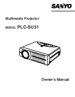 Sanyo PLC-SU31 Owner'S Manual preview