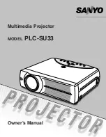 Sanyo PLC-SU33 Owner'S Manual preview