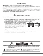 Preview for 2 page of Sanyo PLC-SU33 Owner'S Manual