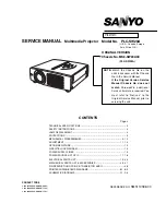 Sanyo PLC-SW20A Service Manual preview