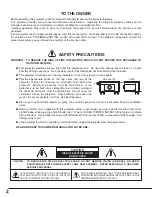 Preview for 2 page of Sanyo PLC-SW20AR Owner'S Manual