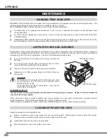 Preview for 40 page of Sanyo PLC-SW20AR Owner'S Manual