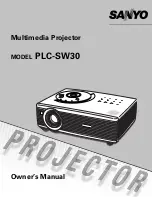 Sanyo plc sw30 - SVGA LCD Projector Owner'S Manual preview