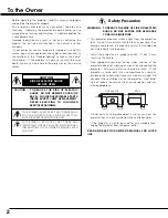 Preview for 2 page of Sanyo plc sw30 - SVGA LCD Projector Owner'S Manual