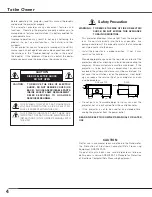 Предварительный просмотр 4 страницы Sanyo PLC-SW35 Owner'S Manual