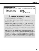 Preview for 47 page of Sanyo PLC-UF15 Owner'S Manual