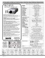 Sanyo PLC-UF15 Specifications preview