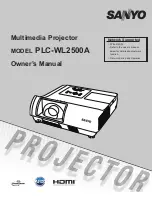 Предварительный просмотр 1 страницы Sanyo PLC-WL2500A Owner'S Manual