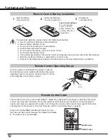 Preview for 12 page of Sanyo PLC-WL2503A Owner'S Manual