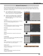 Preview for 31 page of Sanyo PLC-WL2503A Owner'S Manual