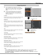 Preview for 41 page of Sanyo PLC-WL2503A Owner'S Manual